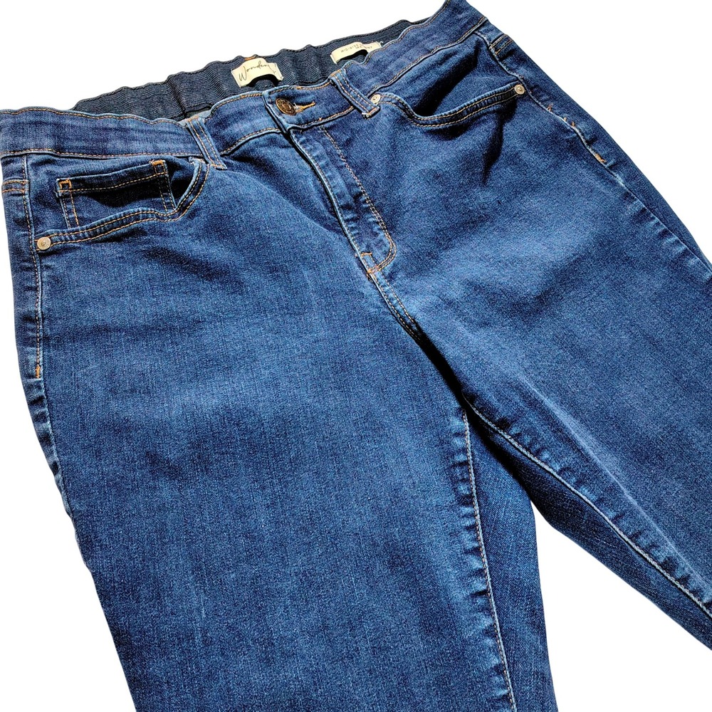 Wonderly Mid Rise Skinny Jeans Womens 14R Dark Wash Denim Stretch